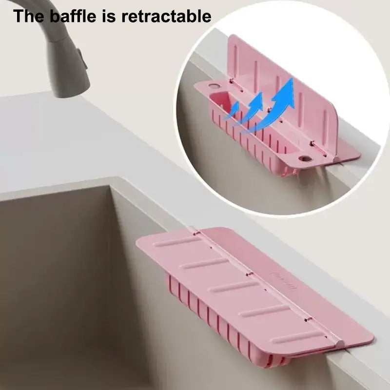 Silicone Sink Splash Guard with Drain & Storage Tray