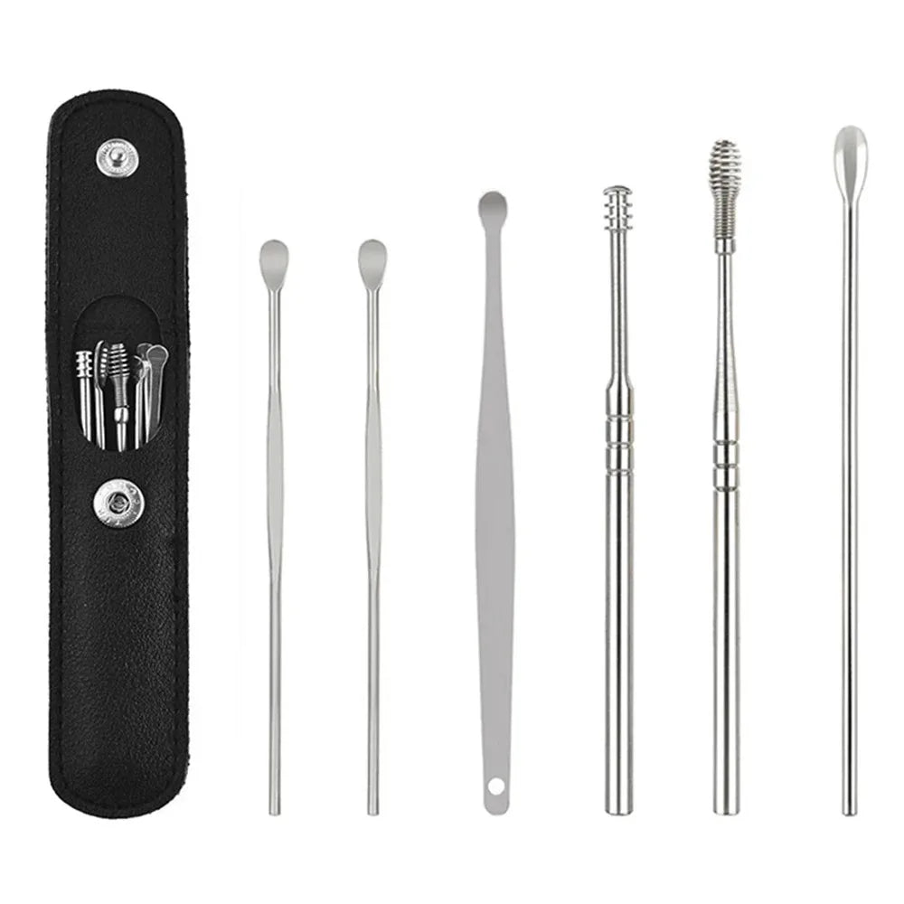 6-Piece Stainless Steel Ear Wax Removal Tool Set Ear Cleaning Tool Nixie