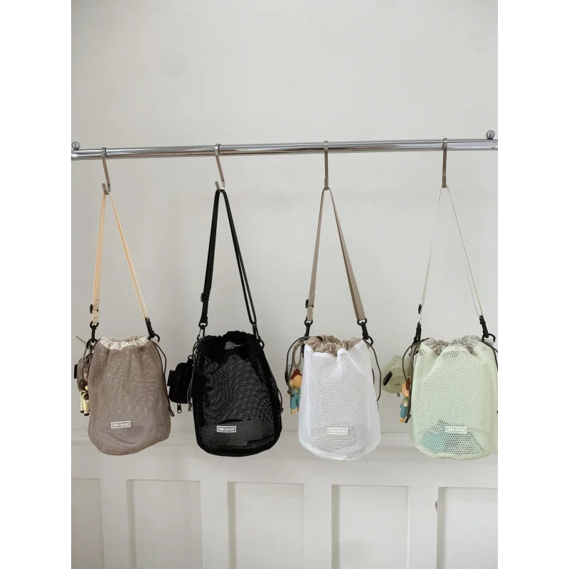 Mesh Bucket Bag – Large Capacity Beach & Crossbody Bag