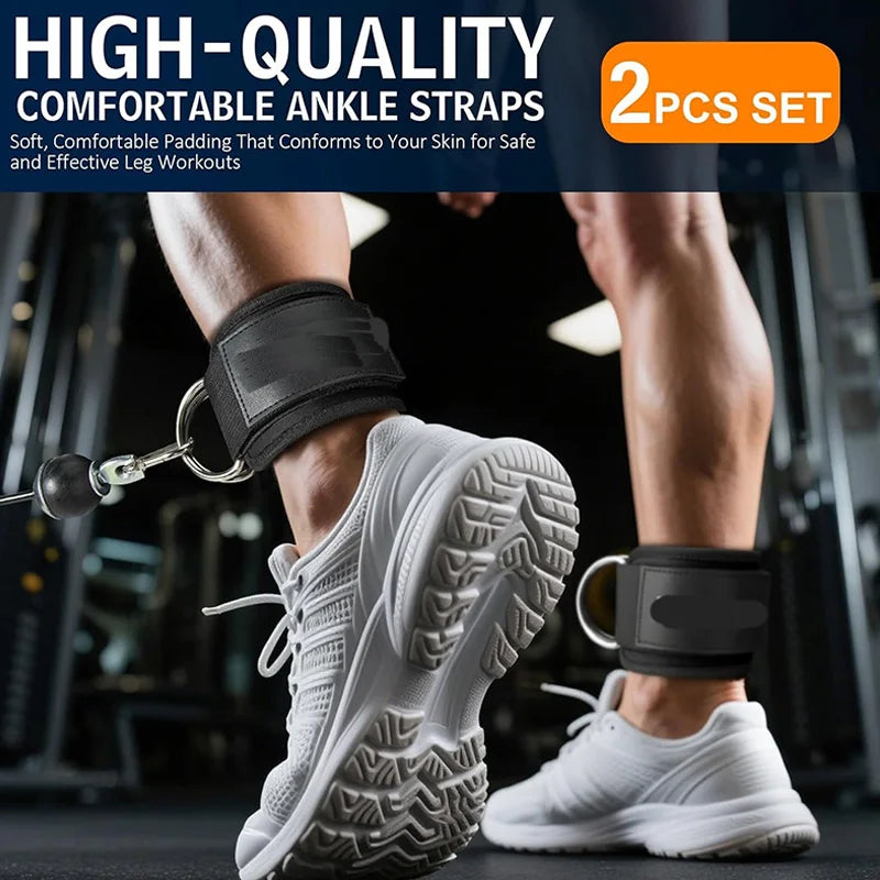 2PCS Padded Cable Ankle Straps – Glute Kickback & Leg Training