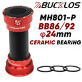 BUCKLOS BB86/92 Pressfit Bottom Bracket 24mm MTB Road Bike Pressfit Bottom Bracket Nixie MH801-P-Red