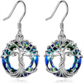 Celtic Tree of Life Dangle Earrings – Cubic Zirconia Drop Dangle Drop Earrings Nixie Blue