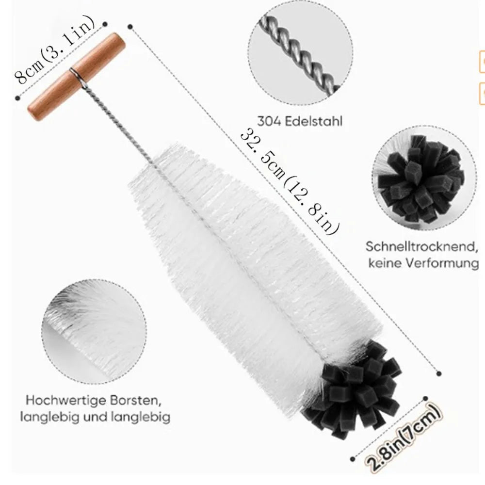 Flexible Long Handle Bottle Brush – Glassware Sponge Cleaner Bottle Cleaning Brush Nixie
