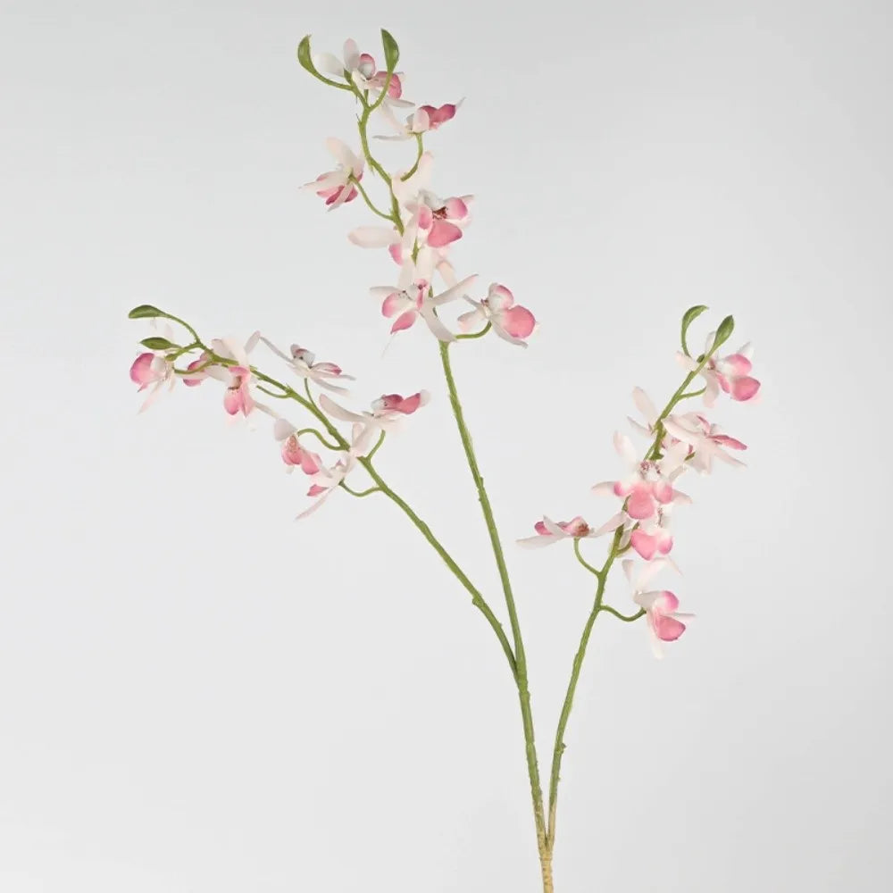 73cm Faux Butterfly Orchid Artificial Flower 3-Fork Stem Artificial Flower Stem Nixie Pink