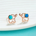 Opal Elephant Stud Earrings – Rose Gold & Silver | Women Stud Earrings Nixie 1pairs rosegold blue