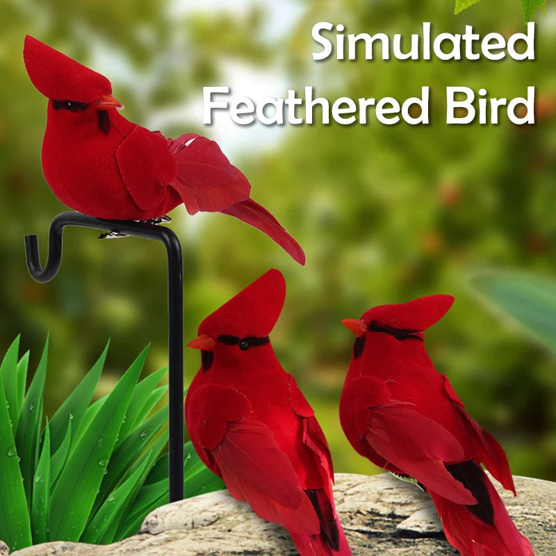 Red Velvet Artificial Bird Ornament – DIY Party & Home Décor Artificial Bird Ornament Nixie
