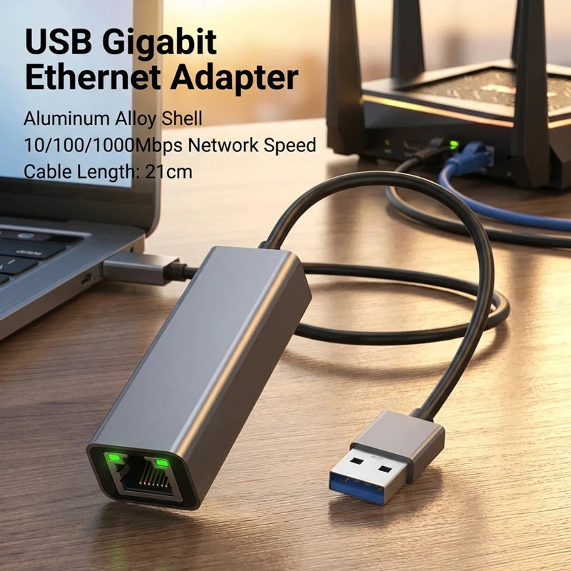 USB Type-C to RJ45 Gigabit Ethernet Adapter 10/100/1000Mbps USB Ethernet Adapter Nixie