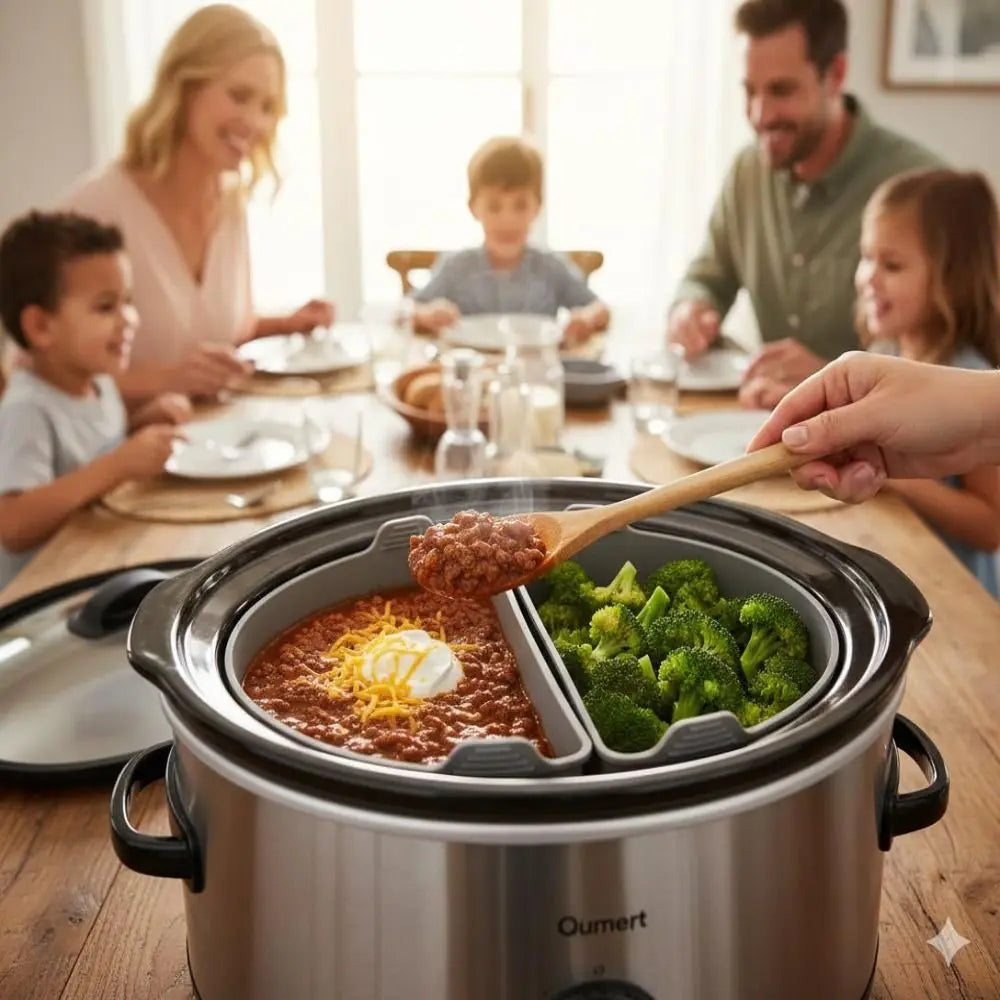 Silicone Slow Cooker Liner Reusable Divider Insert with Handle Slow Cooker Liner Nixie