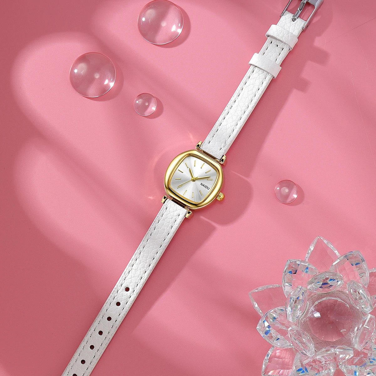 Naidu College Style Casual Quartz Watch – Leather Band Quartz Wristwatch Nixie