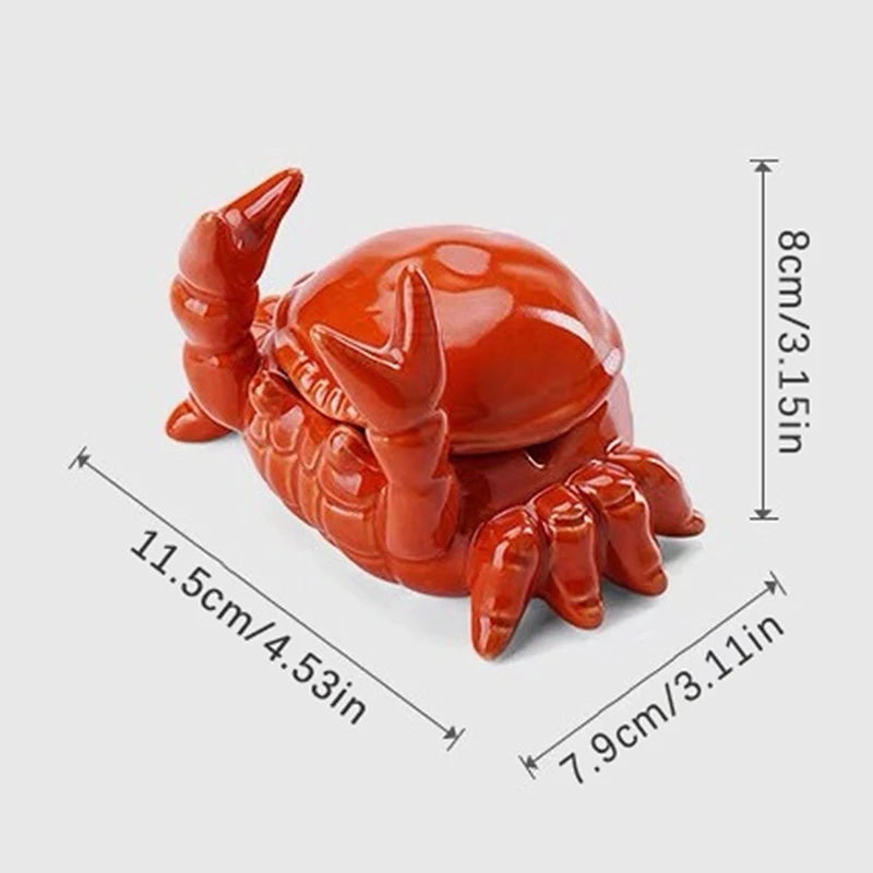 Cute Crab Ceramic Ashtray with Lid – Home Décor Gift Ceramic Ashtray Nixie Red