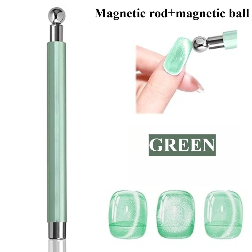 Cat Eye Magnet Set 2-in-1 Wand & Sphere Nail Art Tool | Nixie Nail Art Magnet Nixie green