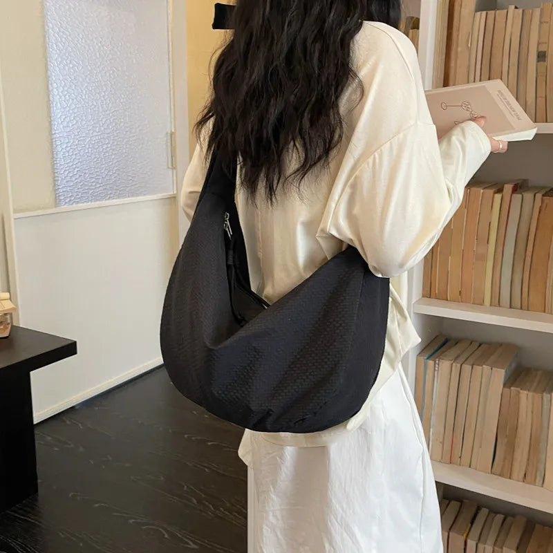 Large Canvas Crossbody Dumpling Bag – Casual Sport Hobo Bag Crossbody Hobo Bag Nixie