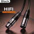 XLR Cable 3-Pin Balanced Male to Female Audio Extension Cord XLR Audio Cable Nixie black 1m