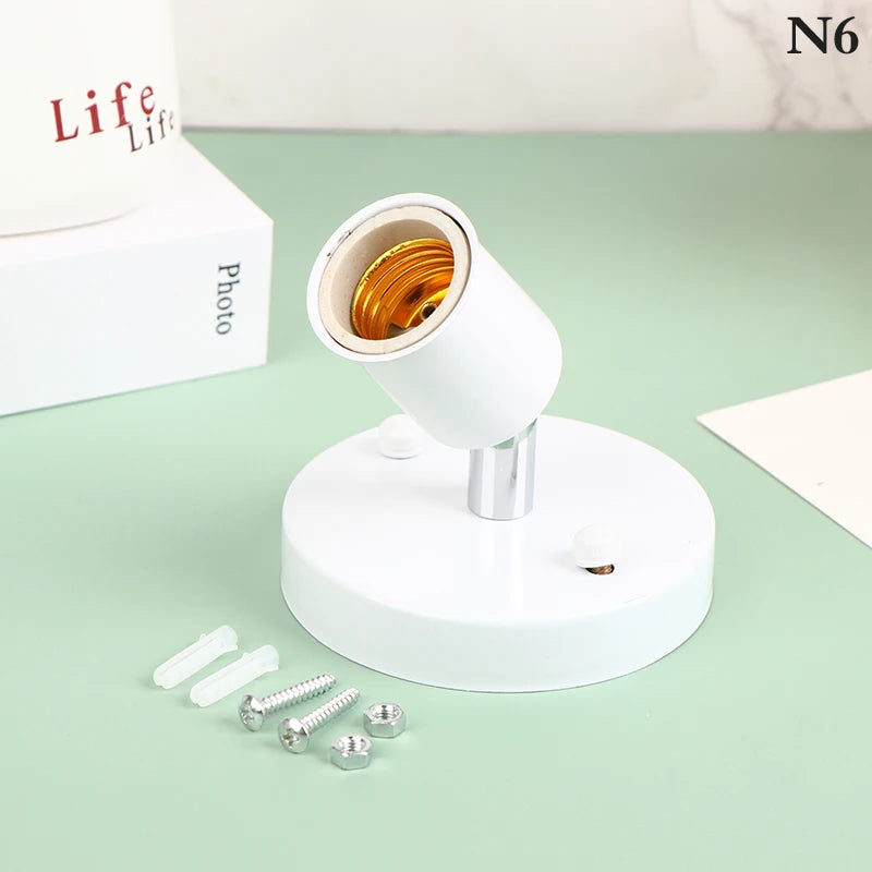 E27 Lamp Socket Holder 180° Adjustable Screw Bulb Adapter
