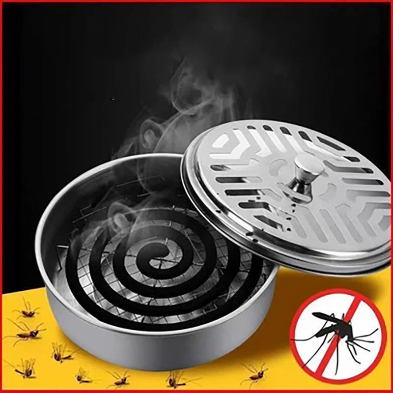 Stainless Steel Mosquito Coil Holder Tray with Cover Mosquito Coil Holder Nixie