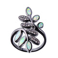 White Simulated Opal Zircon Ring – Black Gold Women's Jewelry Fashion Ring Nixie YELLOW Less Than 4