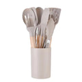 12-Piece Silicone Kitchen Utensils Set – Wooden Handles Silicone Utensil Set Nixie 12PCS