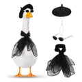 French Porch Goose Outfit Set – Funny Garden Costume Décor Goose Statue Costume Nixie Black