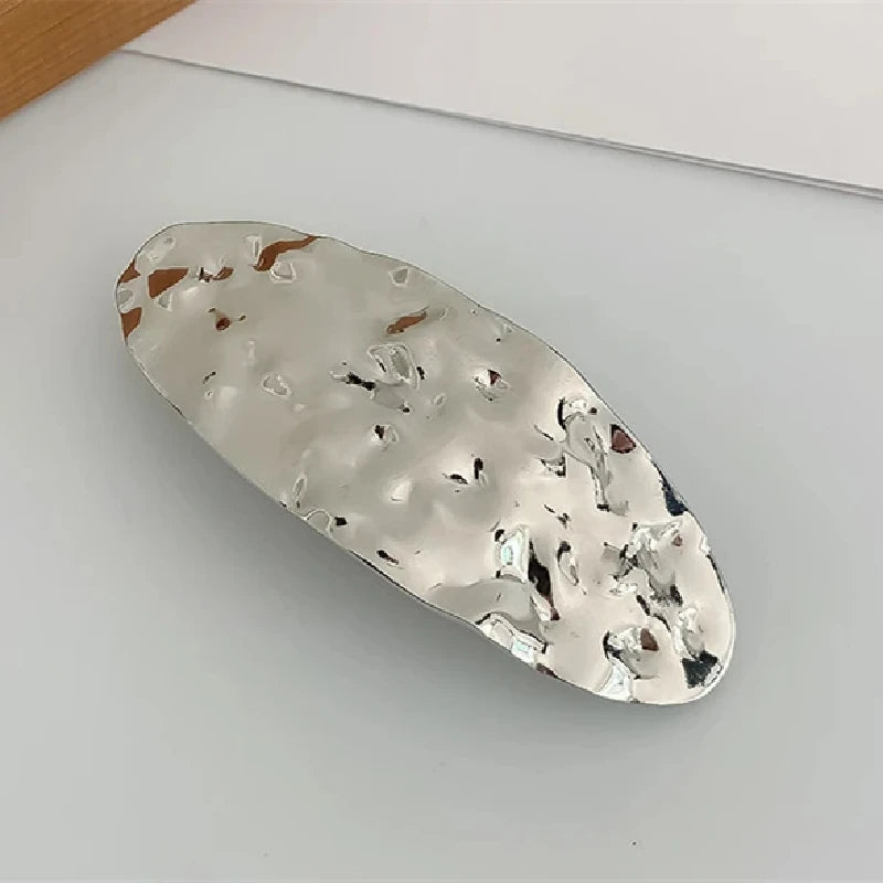 Metal Geometric Spring Hair Clip – Gold & Silver Plated