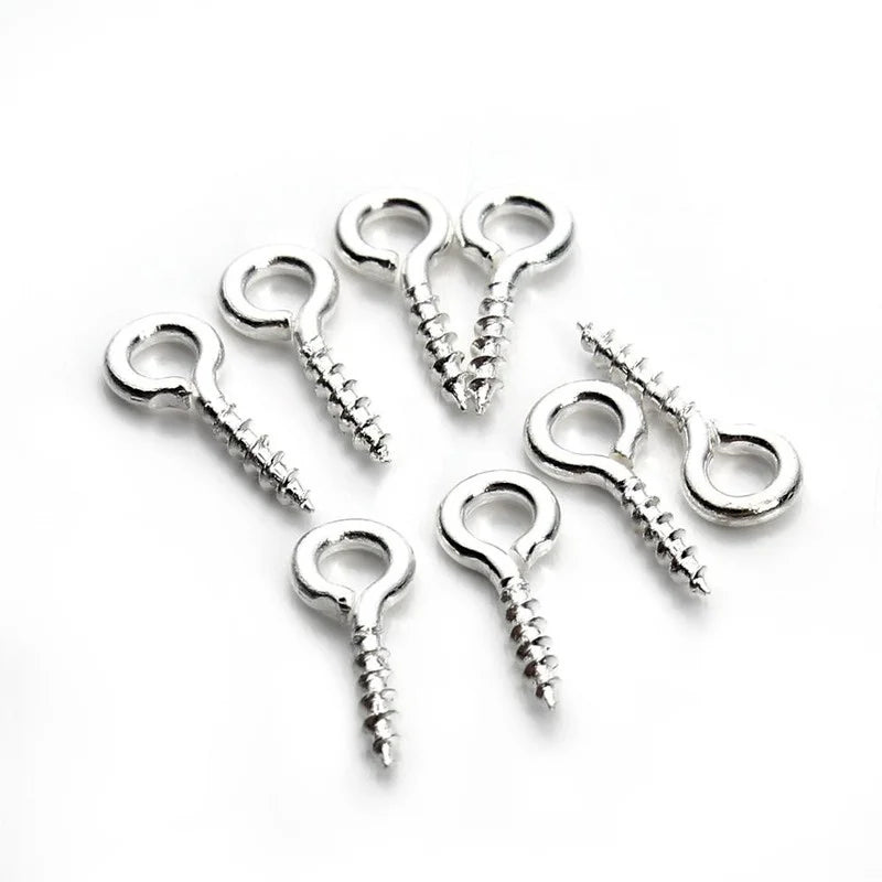 100pcs Mini Screw Eye Pins Eyelets Gold Silver Jewelry Findings DIY Jewelry Findings Nixie