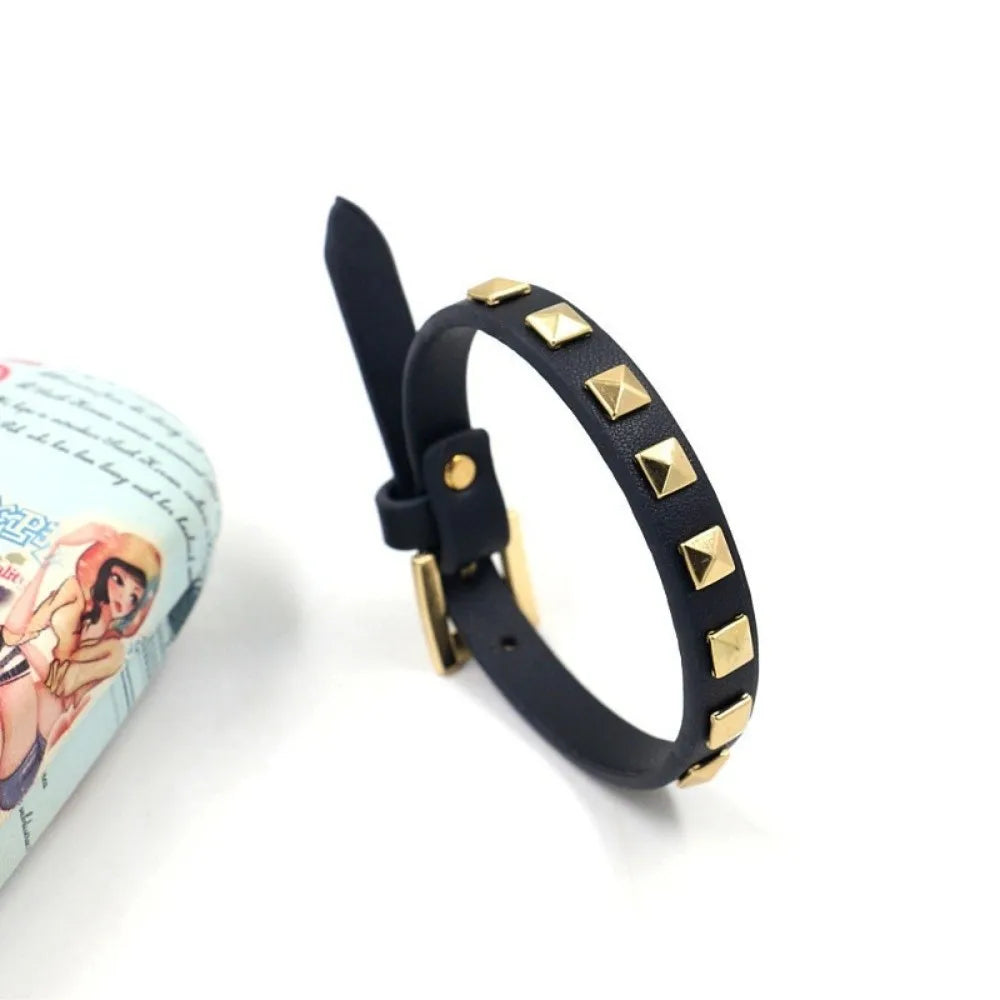 Punk PU Leather Rivet Studded Bangle Bracelet – 5 Colors