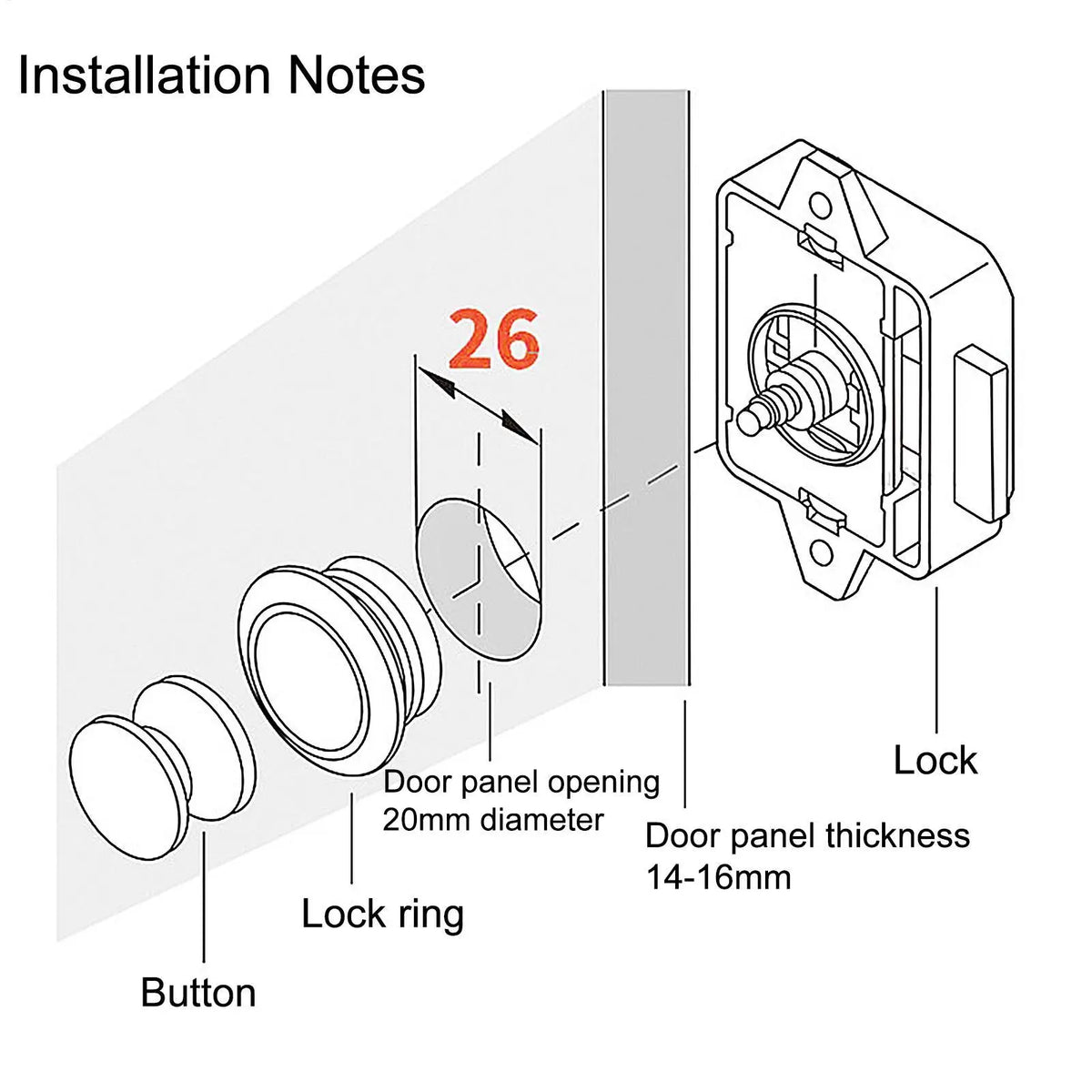 RV Push Button Cabinet Latch – Metal Lock for Camper & Boat