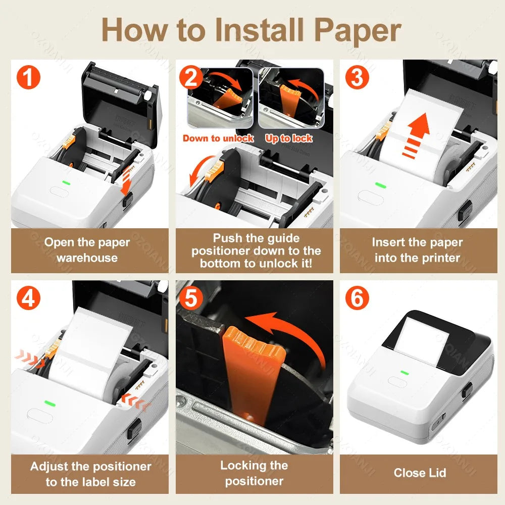 3CKMZONE P2 Mini Bluetooth Thermal Label Printer – Inkless
