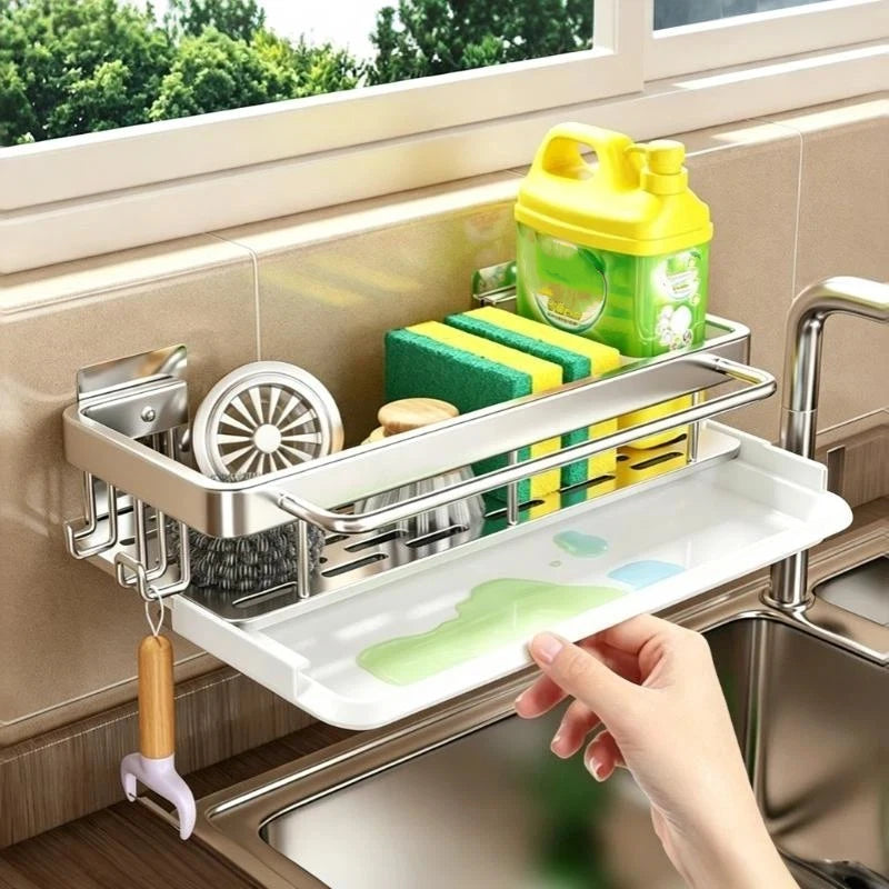 Wall-Mounted Aluminum Kitchen Rack | Rust-Resistant Storage