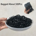 500pc Colorful Elastic Hair Bands Ponytail Holders for Women Elastic Hair Bands Nixie 1-black