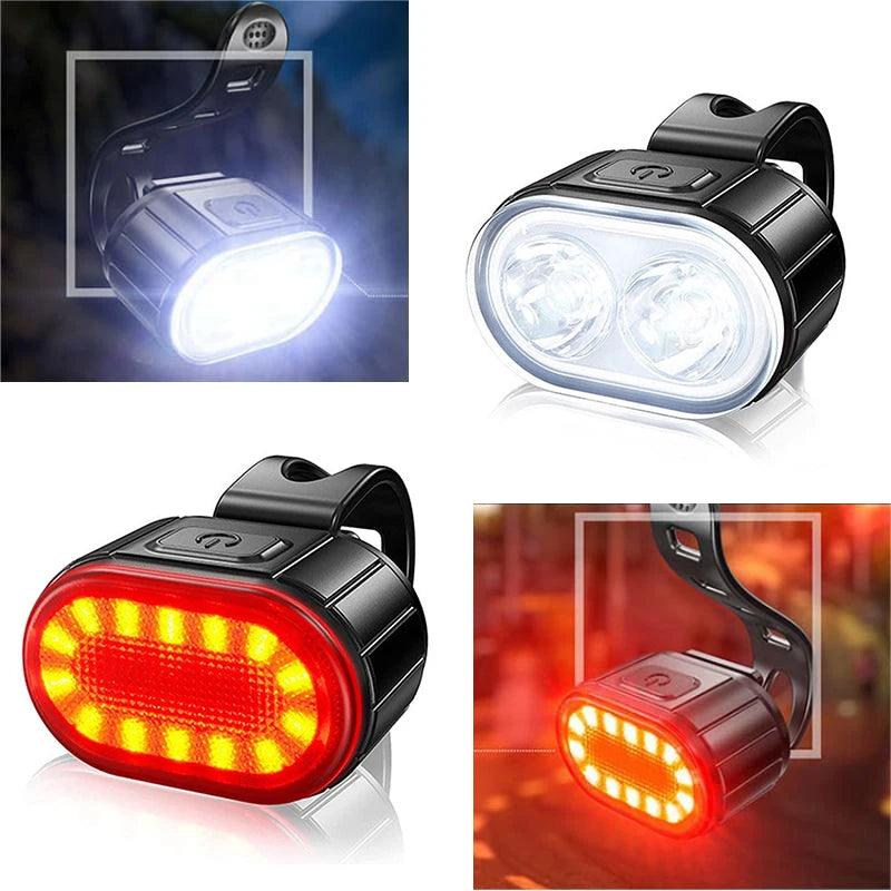 USB Rechargeable LED Bike Light Set – Front & Rear Cycling