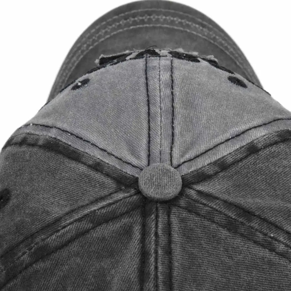 Hip Hop NYS Patch Distressed Denim Baseball Cap – Unisex Baseball Cap Nixie