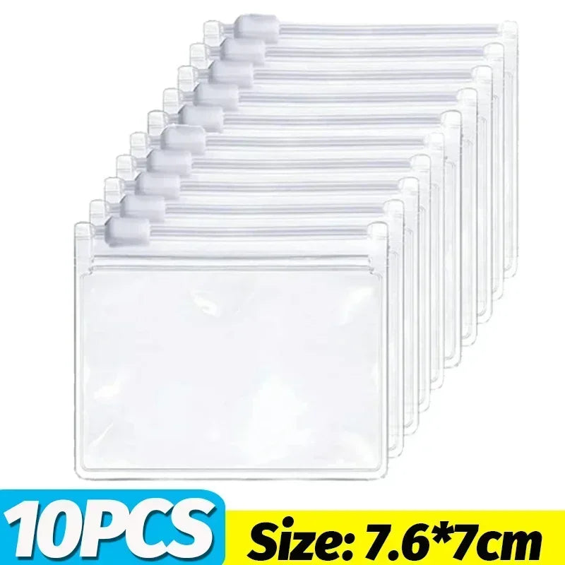 Mini Transparent PVC Storage Bags – Travel Jewelry & Pill Organizer Mini Storage Bags Nixie 10PCS