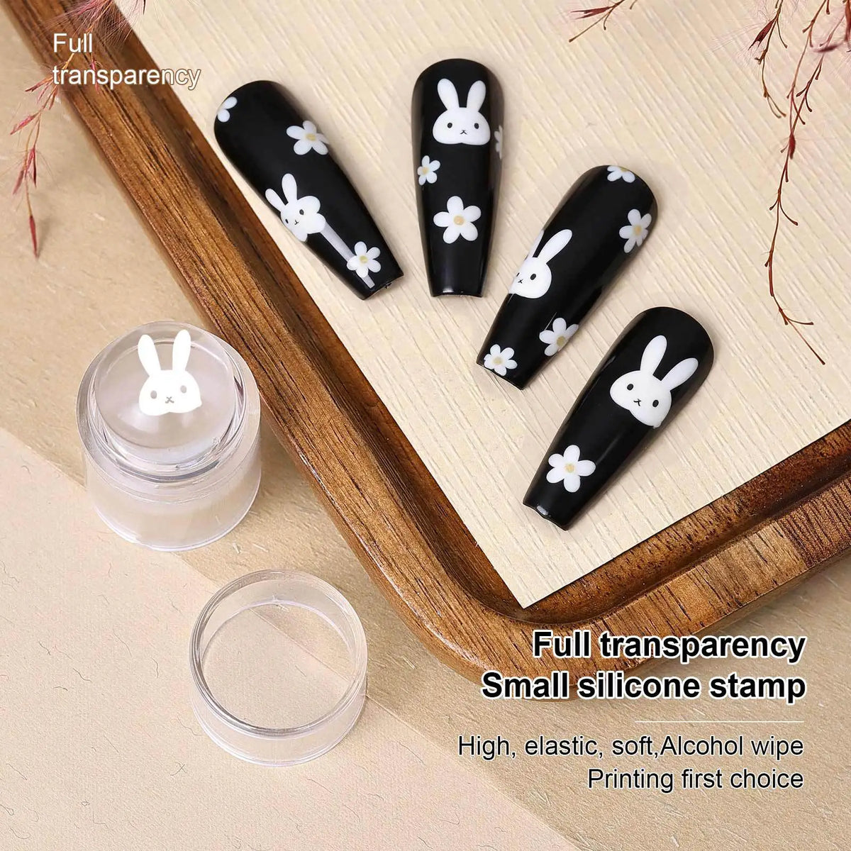 Mini Nail Stamp Set – Silicone French Manicure Stamper & Scraper Nail Stamp Set Nixie