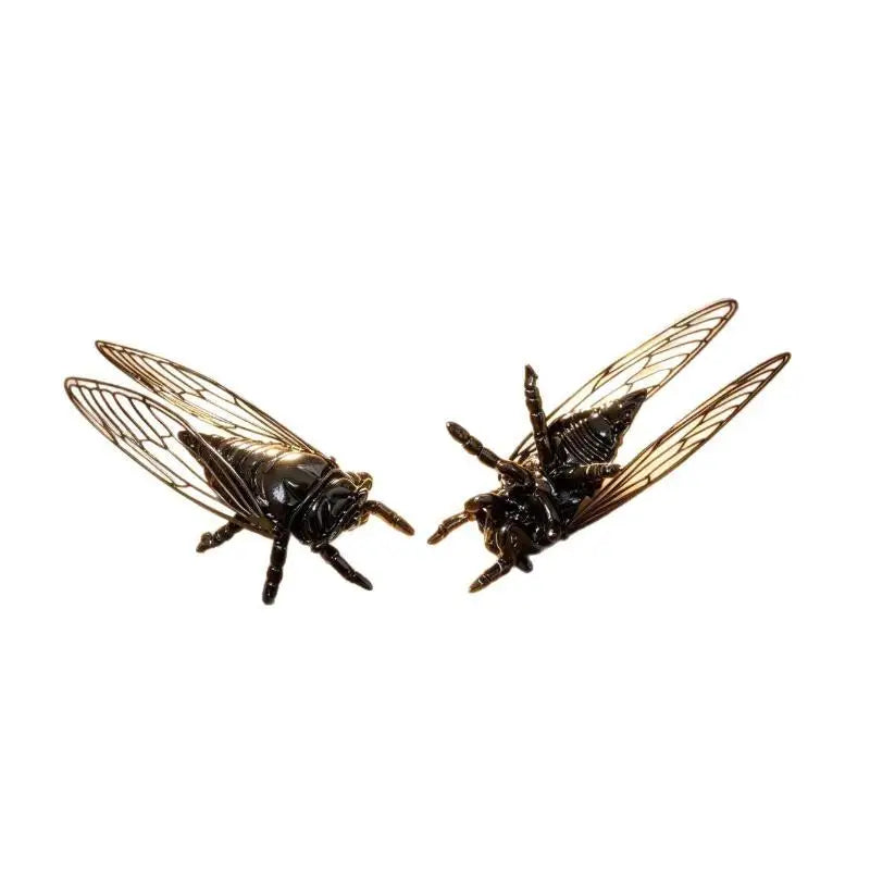 Retro Hollowed-Out Cicada Brass Figurine Insect Sculpture Ornament Decorative Figurine Nixie