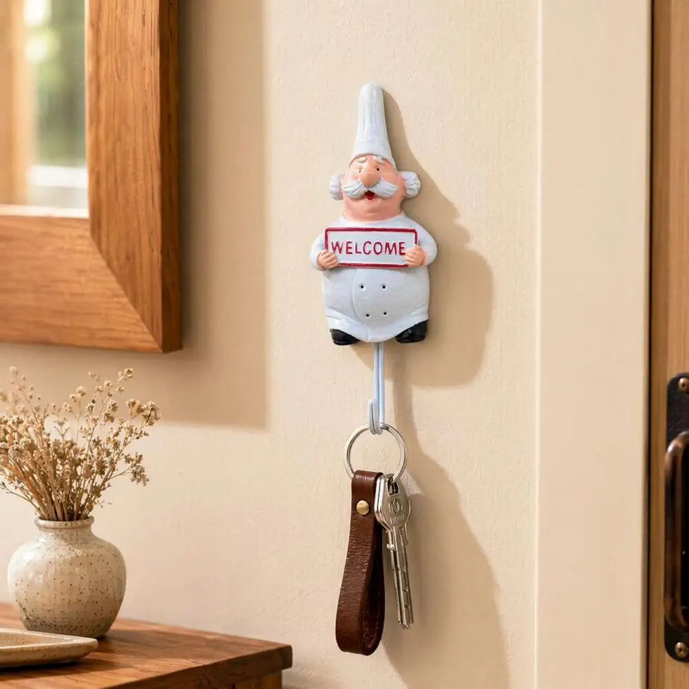 Cute Chef Shape Adhesive Wall Hook – No-Drill Kitchen Organizer