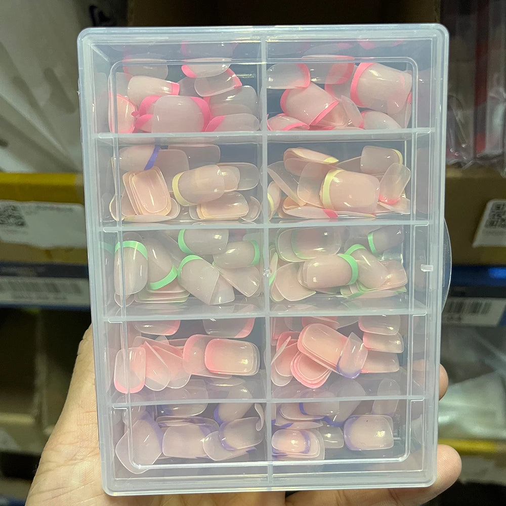 240/120Pcs French Square Press On Nails Full Cover Nail Tips Press On Nails Nixie