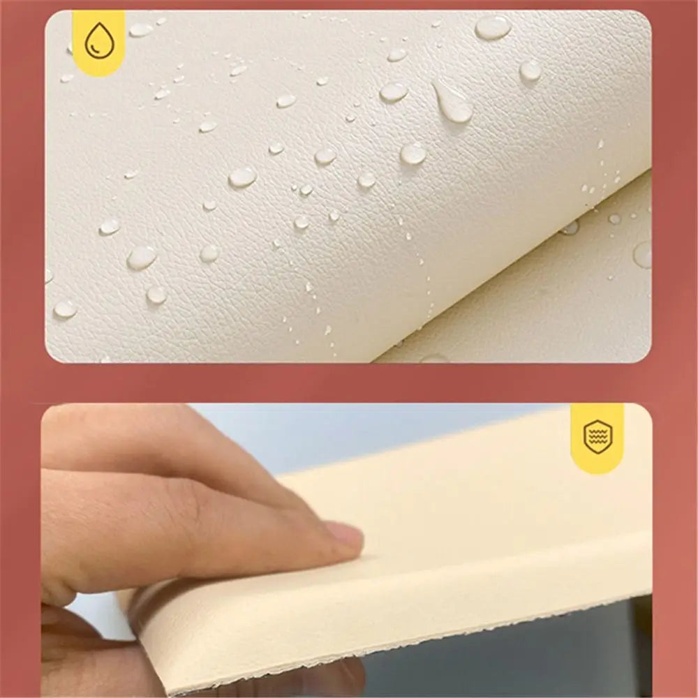 2pcs 3D Leather Soft Wall Panels Self-Adhesive 10mm Thick