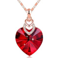 Heart Crystal Pendant Necklace for Women – Elegant Gift Pendant Necklace Nixie Red