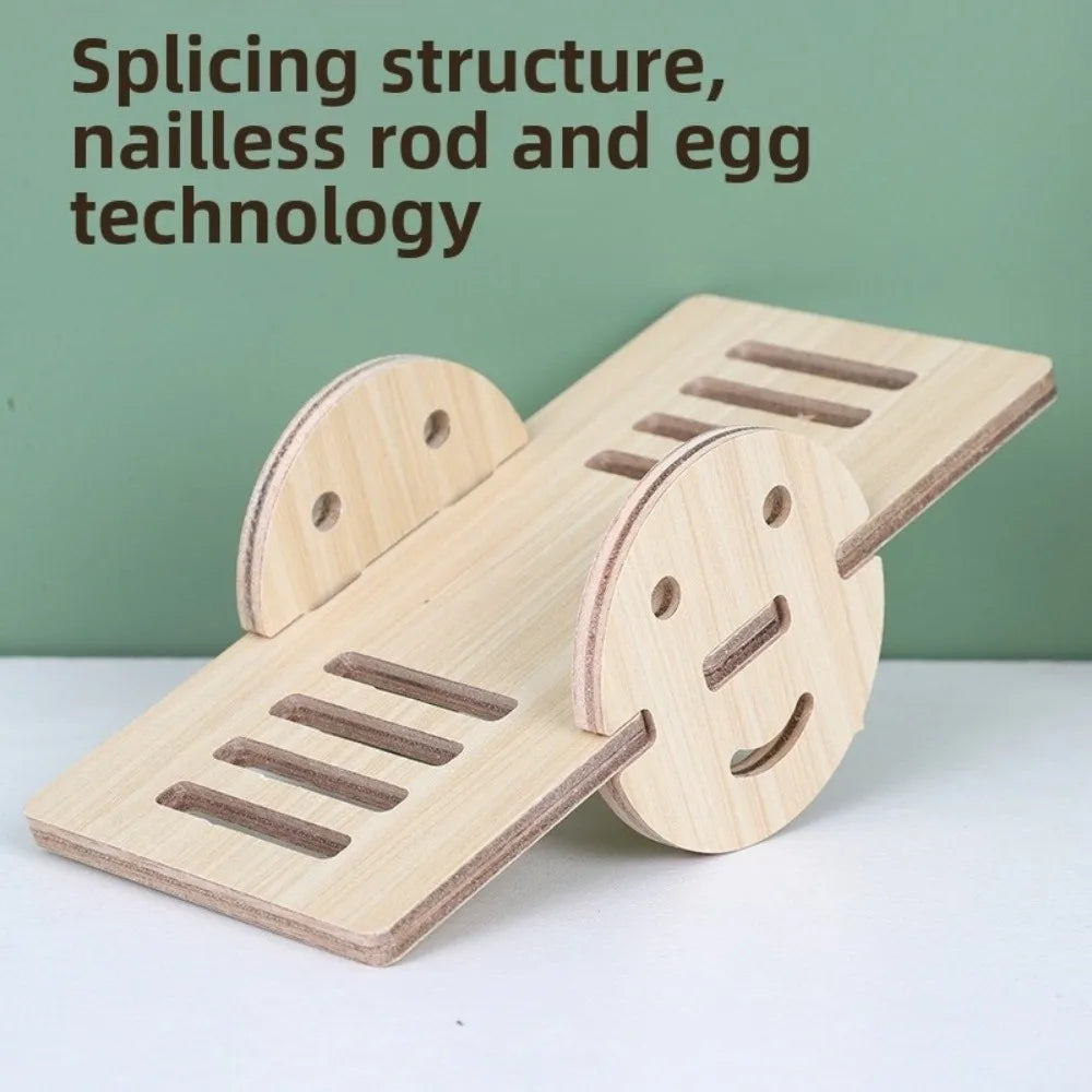 Wooden Hamster Villa Seesaw Swing Climbing Cage Toy