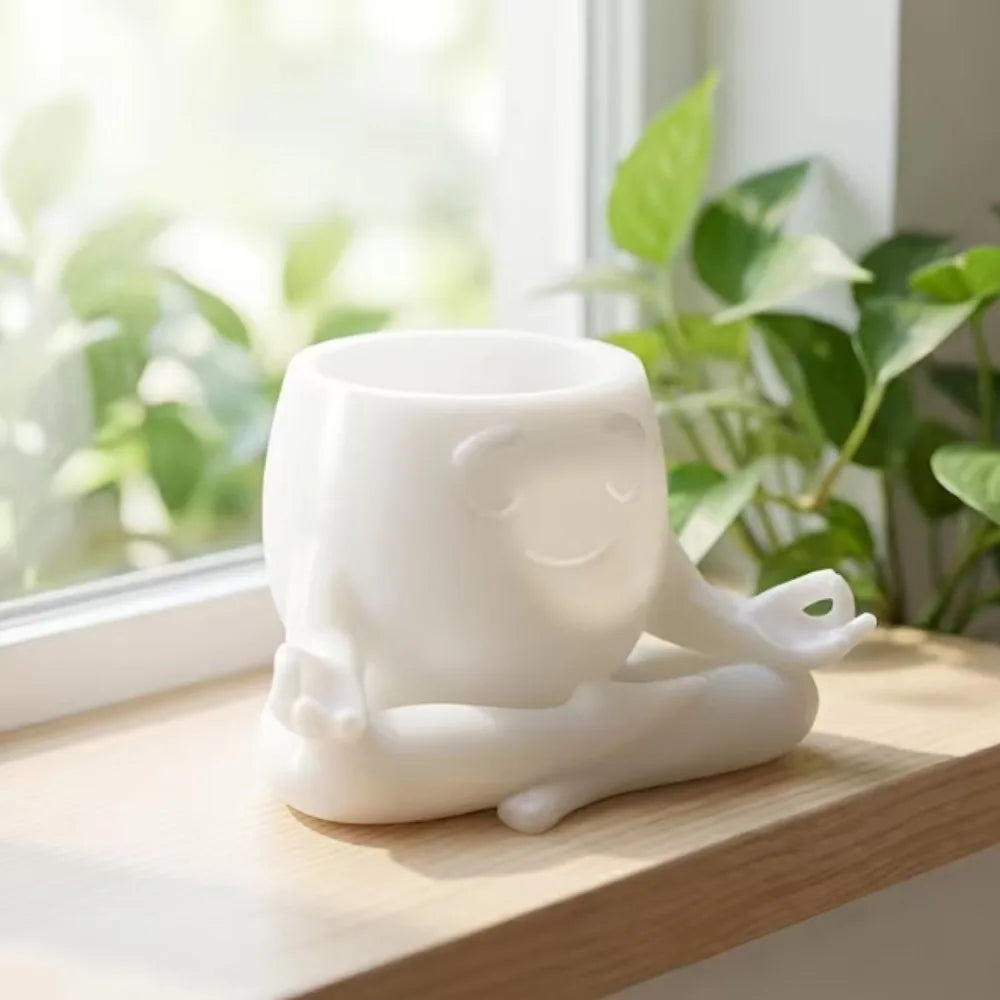 3D Printed Meditation Succulent Planter – Desk Ornament Decorative Planter Nixie