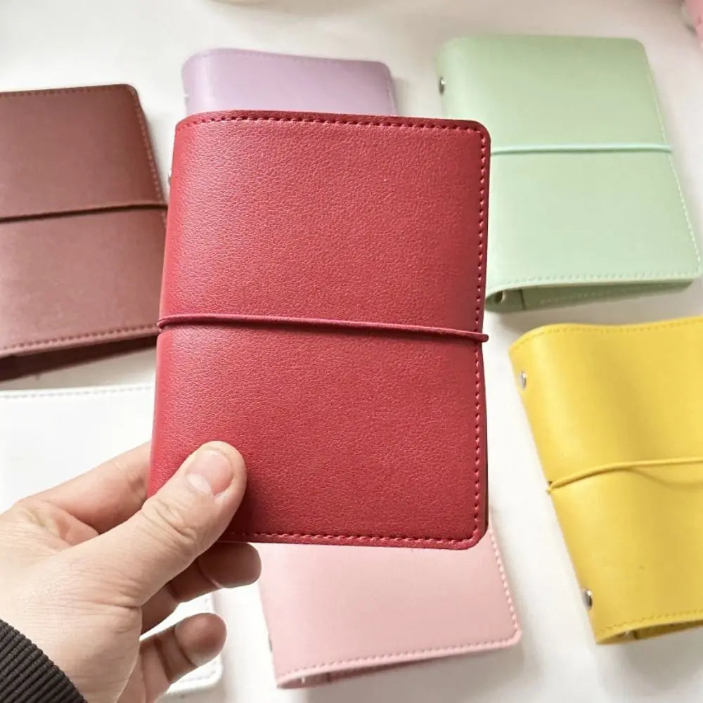 M5 Mini Loose-Leaf Faux Leather 5-Ring Binder Photo Album Ring Binder Notebook Nixie