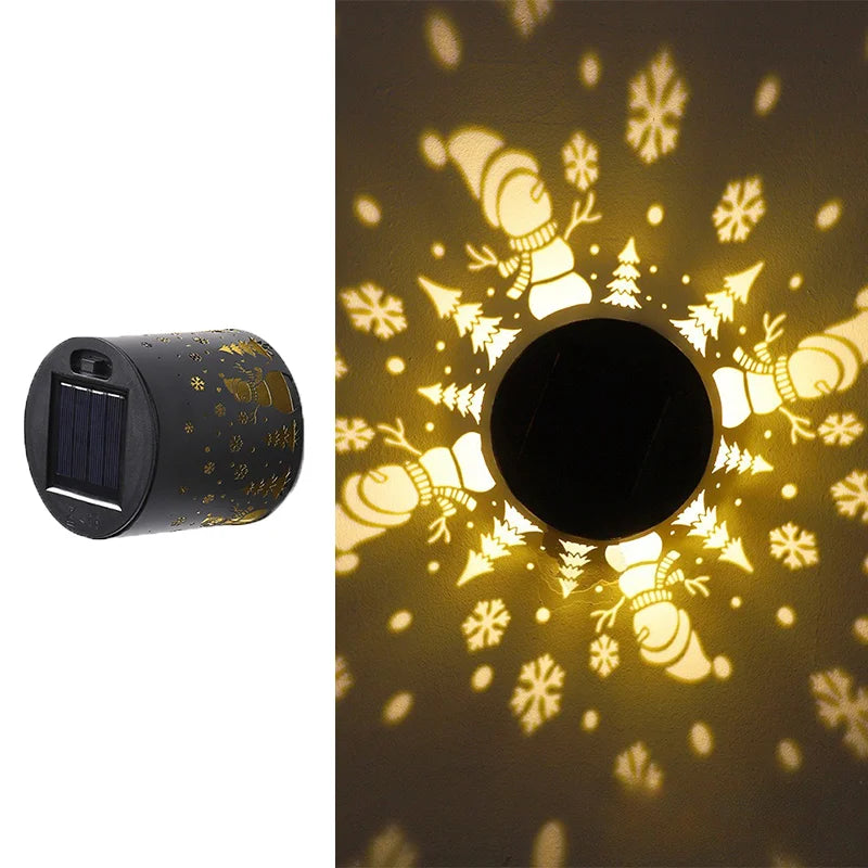 Solar Mandala Outdoor LED Wall Lamp – Waterproof Garden Light Solar Outdoor Wall Light Nixie Snowman-1PC