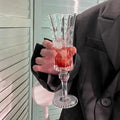French Retro Striped Crystal Goblet | Wine & Cocktail Glass Crystal Wine Goblet Nixie A1