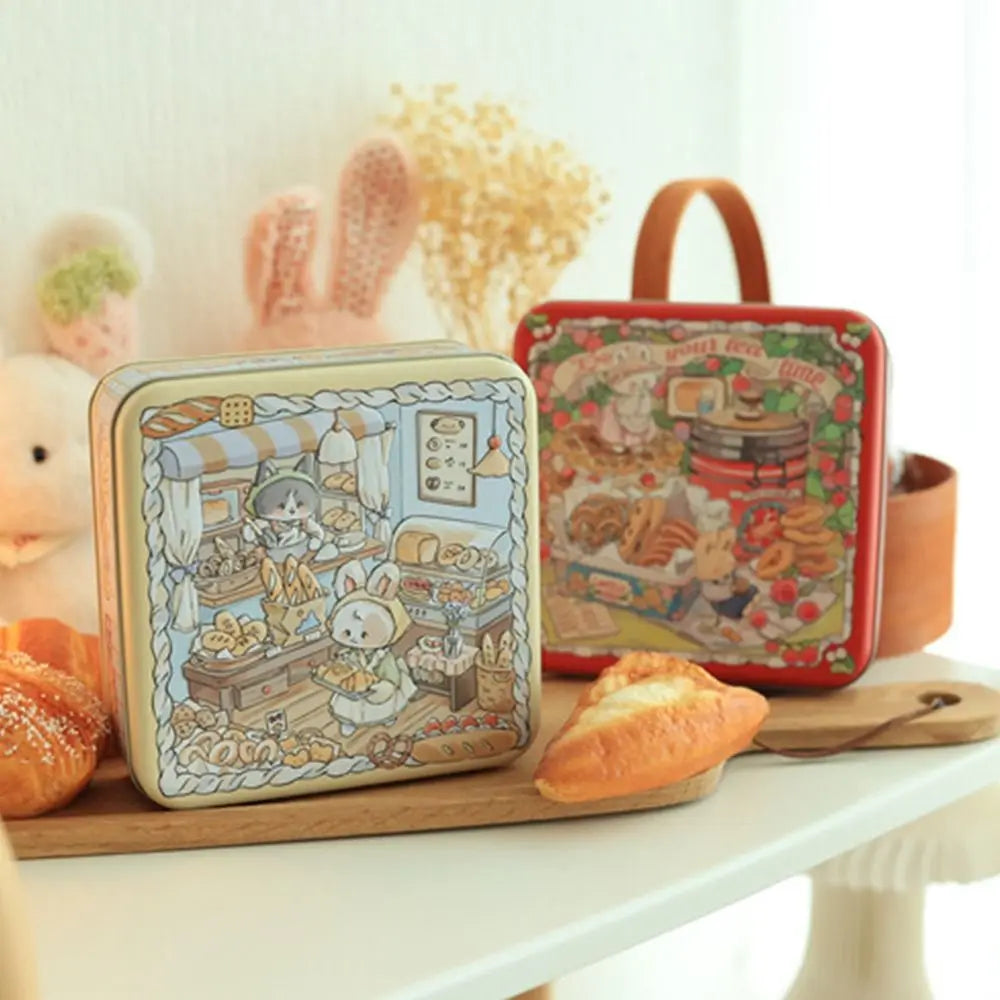 Cartoon Rabbit Square Tin Box with Lid – Metal Cookie & Gift Tin Metal Tin Box Nixie