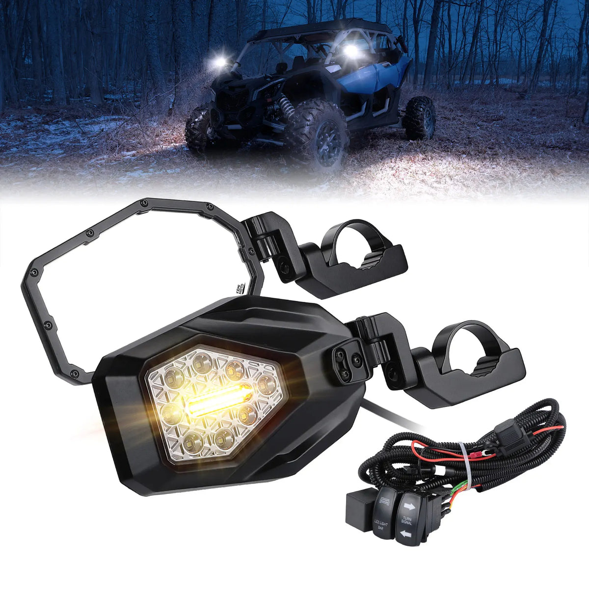 UTV Side Mirrors with LED Lights – Fits Polaris RZR & Can-Am UTV Side Mirror Nixie