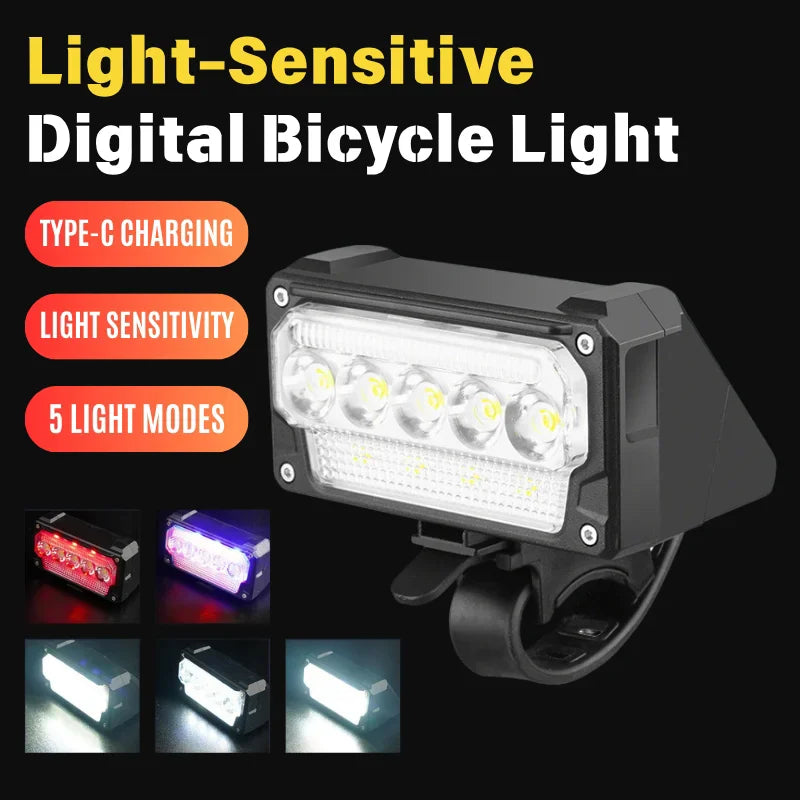 Nixie Bike LED Headlight Light Sensing 5 Modes Type-C Charge