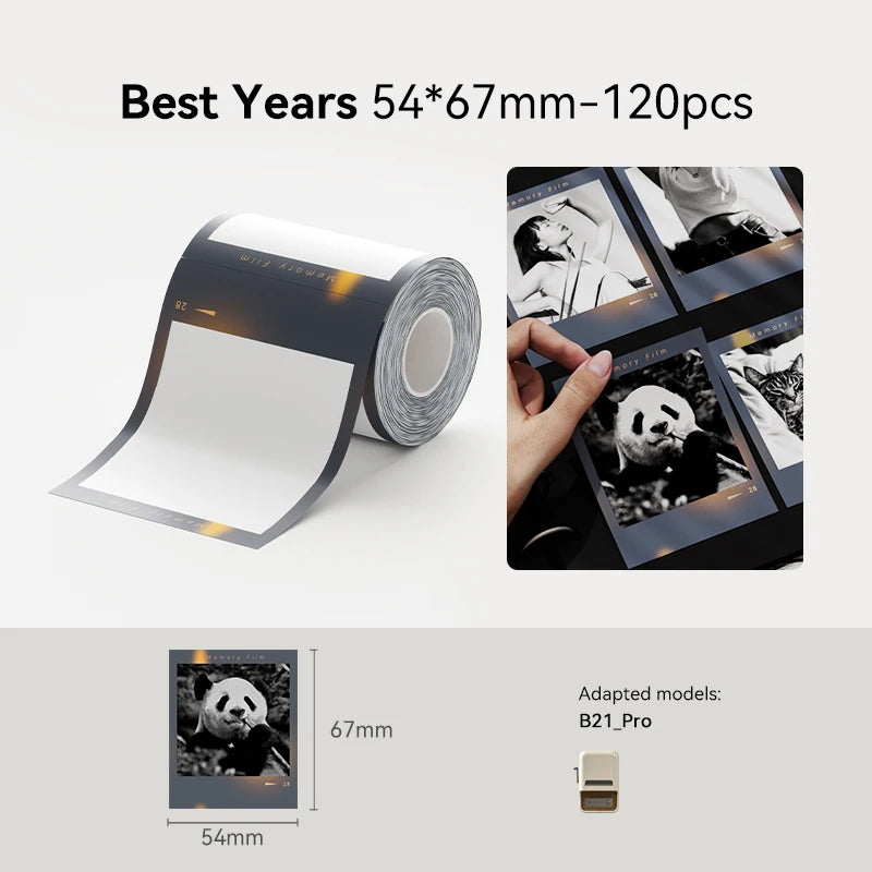 NiiMbot B21Pro Thermal Label Paper – Waterproof & Tear Resistant Thermal Label Paper Nixie LJSY54-67mm120pcs