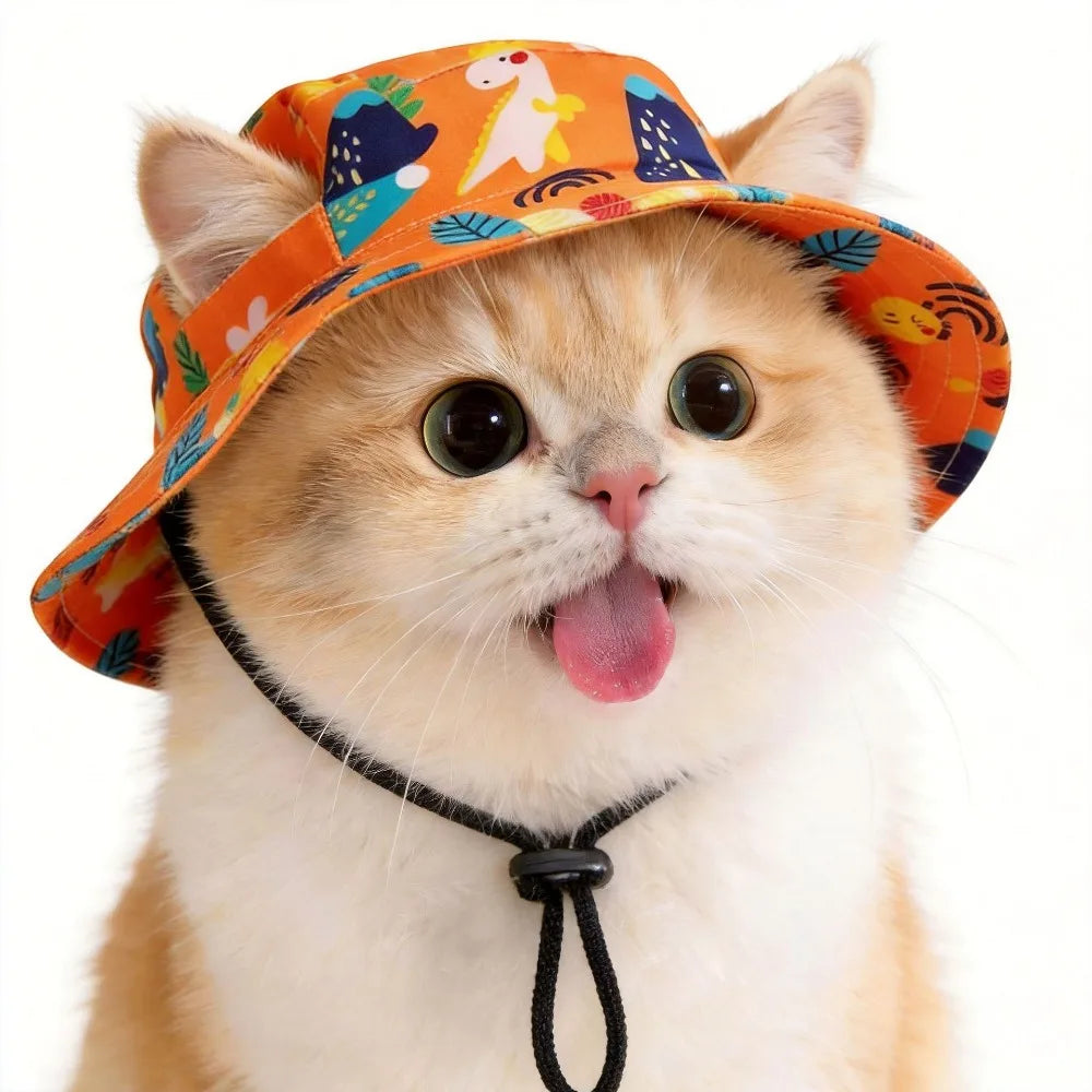 Breathable Pet Sun Hat UV Protection Bucket Hat for Dogs & Cats Pet Sun Hat Nixie