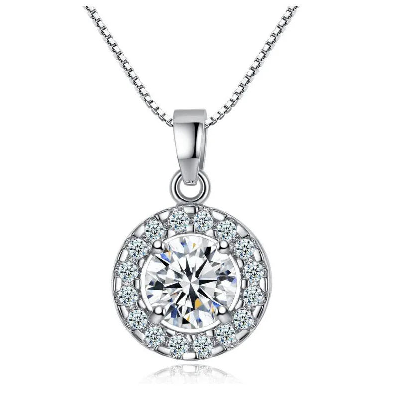 Silver CZ Crown Necklace Earring Ring Jewelry Set for Women Jewelry Set Nixie 45cm Necklace