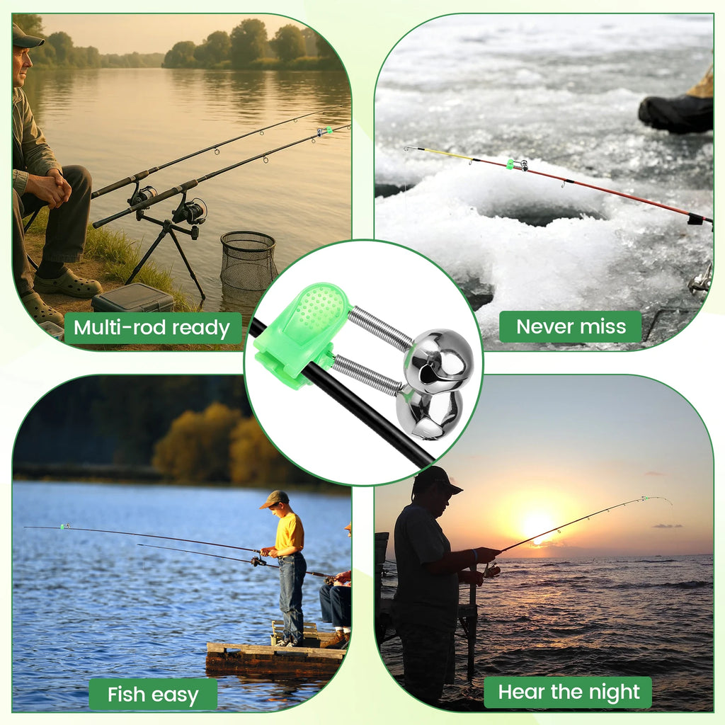 30-Pack Fishing Rod Bite Alarm Bells – Clip-On Fish Indicators Fishing Bite Alarms Nixie